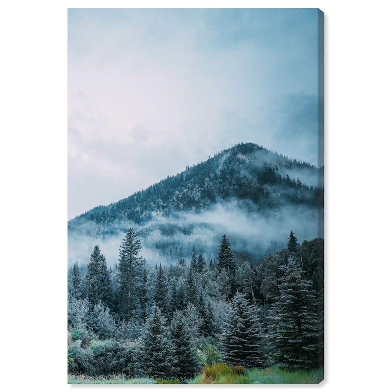 Wynwood Studio Canvas Nature and Landscape Pines in the Forest Blue and Modern & Contemporary Wall Art Canvas Print