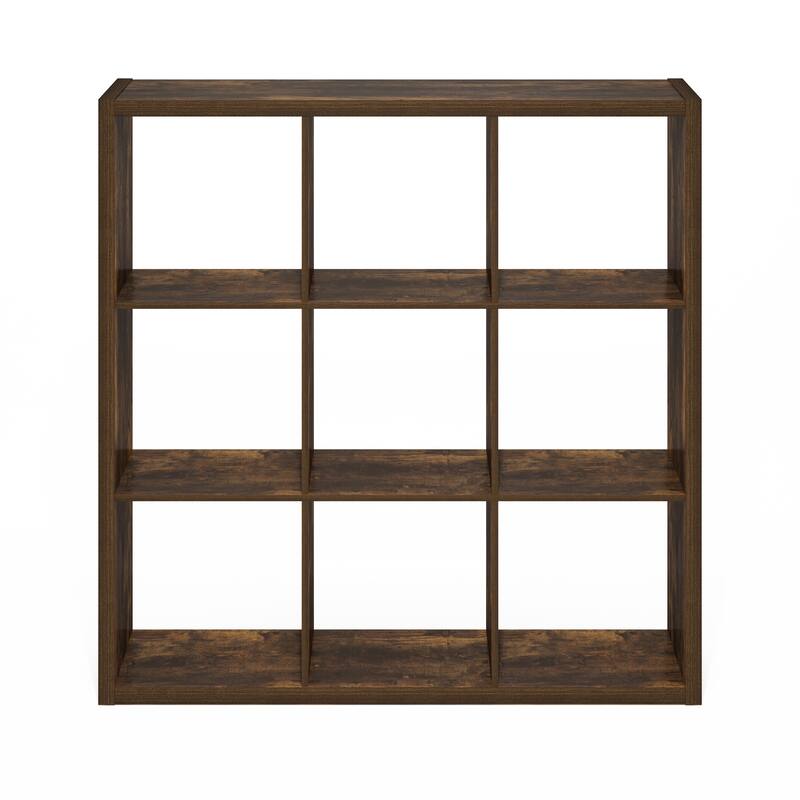 Furinno Cubicle Open Back Decorative Cube Storage Organizer, 9-Cube