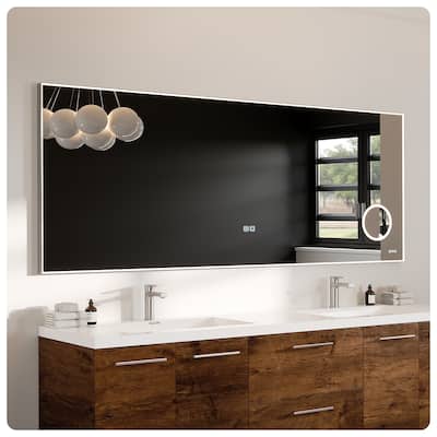 Eviva Illuminate 72" x 30" Rectangular chrome N/A framed Mirror