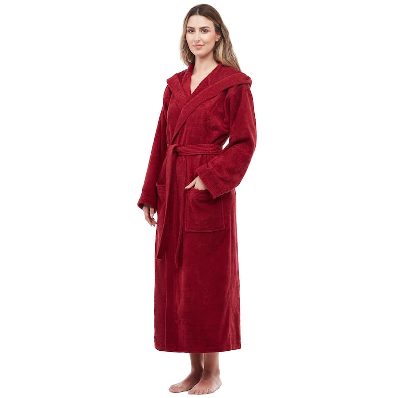 Soft Turkish Terry Cotton Women's Hooded Bathrobe