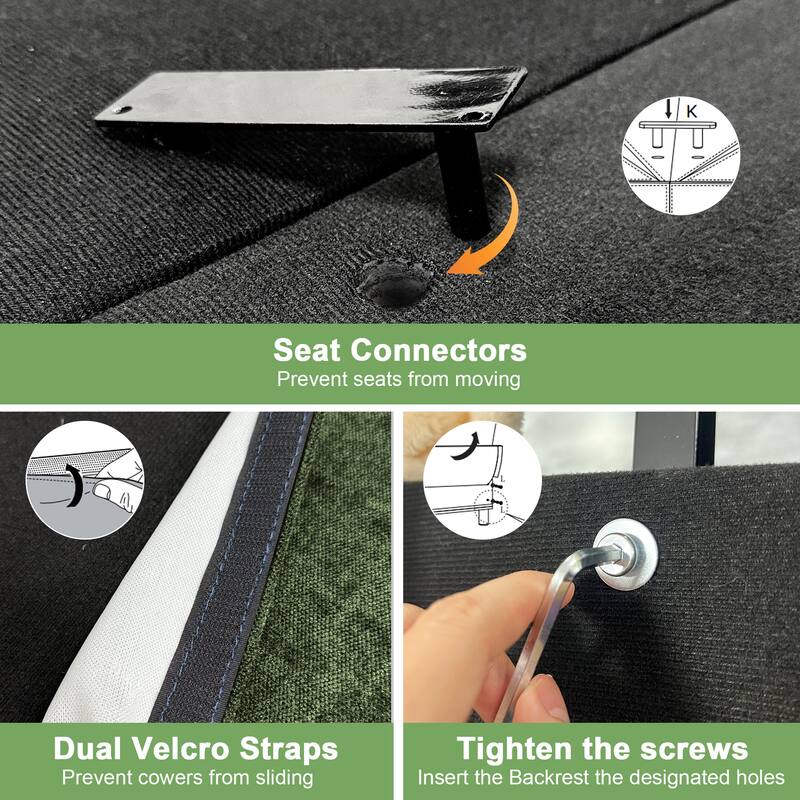 Slip-Covered Armchair with 1 Back Cushion & 2 Toss Pillows, Chenille Deep Seat Reading Armchair, Comfy Single Sofa Chair