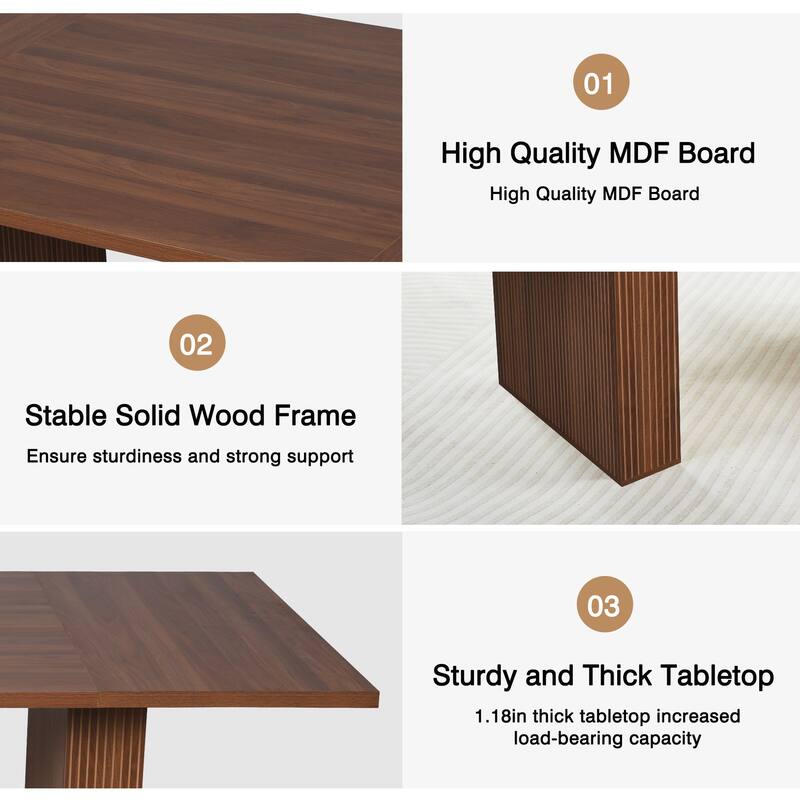78-inch Wooden Rectangular Dining Table