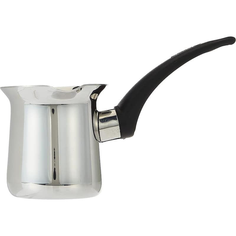 12 Ounce Stainless Steel Turkish Coffee Pot in Silver