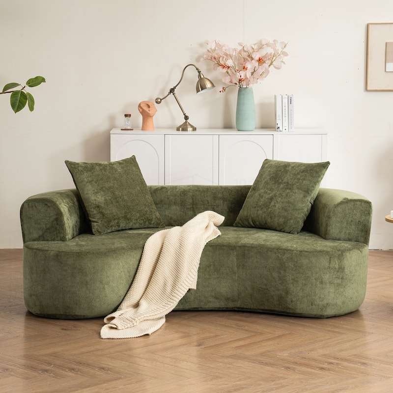 Modern Moon-Shaped Sofa with Advanced Features for Ultimate Comfort - Green