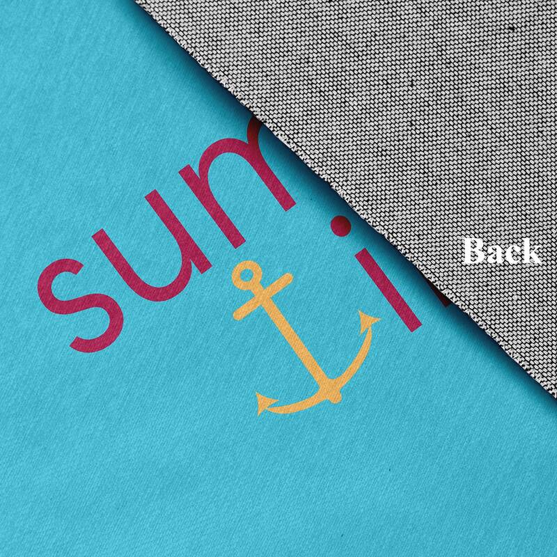 Summer Time Anchored Beach Style Chenille Area Rug