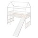 preview thumbnail 7 of 11, Elegant Twin Size Loft Bed Wood Creativity House Bed with Slide and Underbed Storage Space