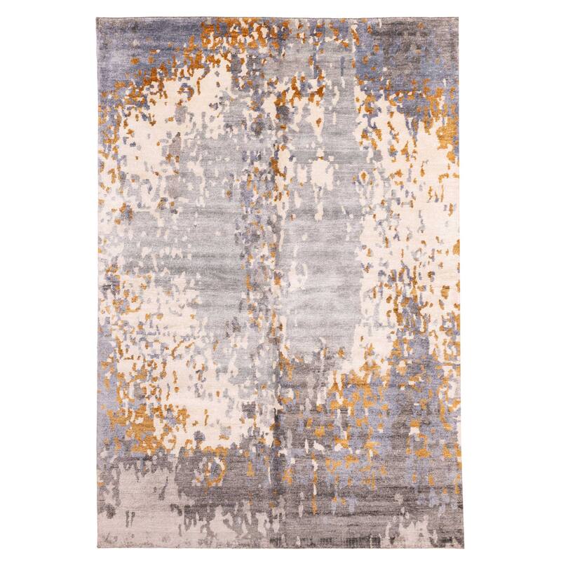 ECARPETGALLERY Hand-knotted Legacy Grey Silk Rug - 6'7 x 9'10