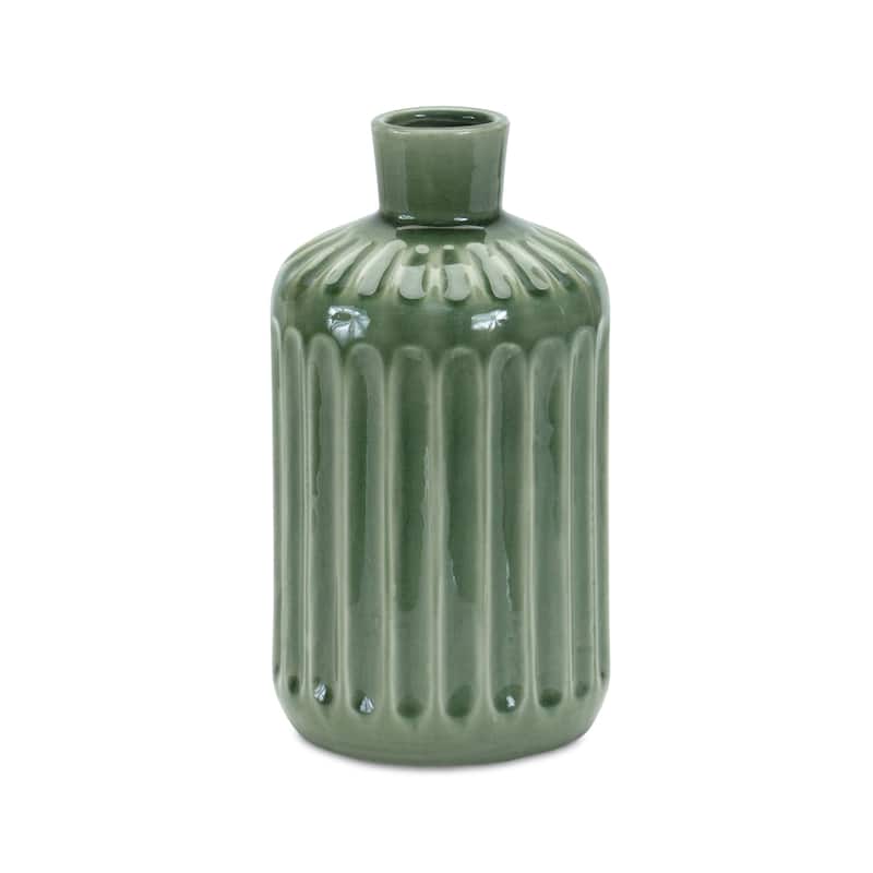 Decorative Green Terracotta Vase for Flowers or Display