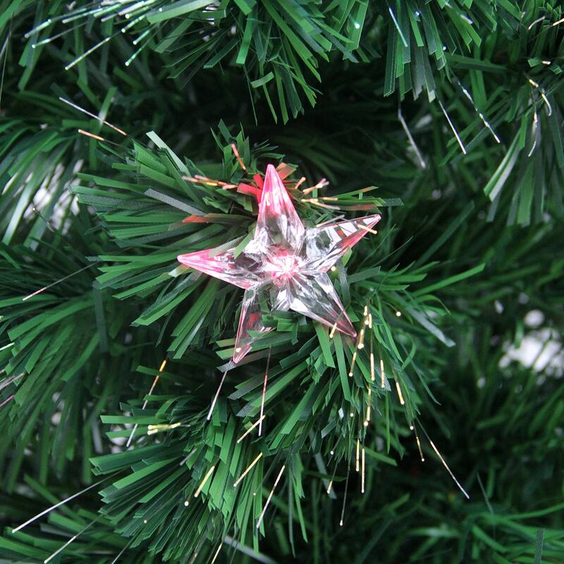 4' LED Fiber Optic Artificial Christmas Tree Stars Multi Color Lights - 4 Foot