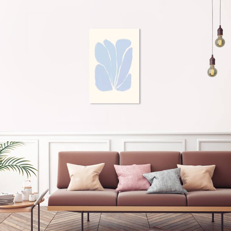 Wynwood Studio Floral and Botanical From my Chalkboard II Blue and Pastel Blue Modern & Contemporary Wall Art Canvas Print - 30 x 20
