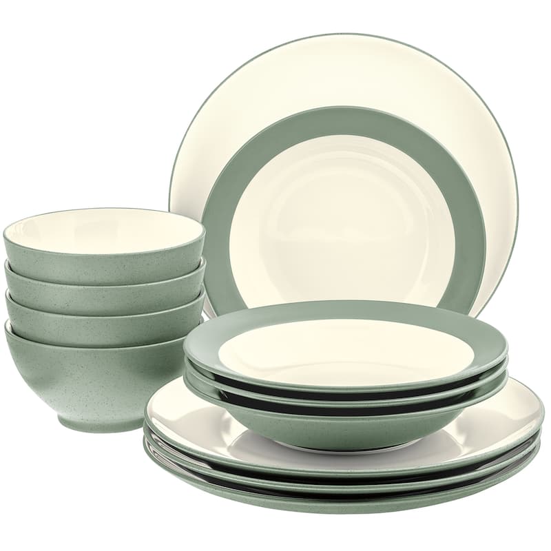 Noritake Colorwave 12-Piece Coupe Dinnerware Set, Service For 4 - Green
