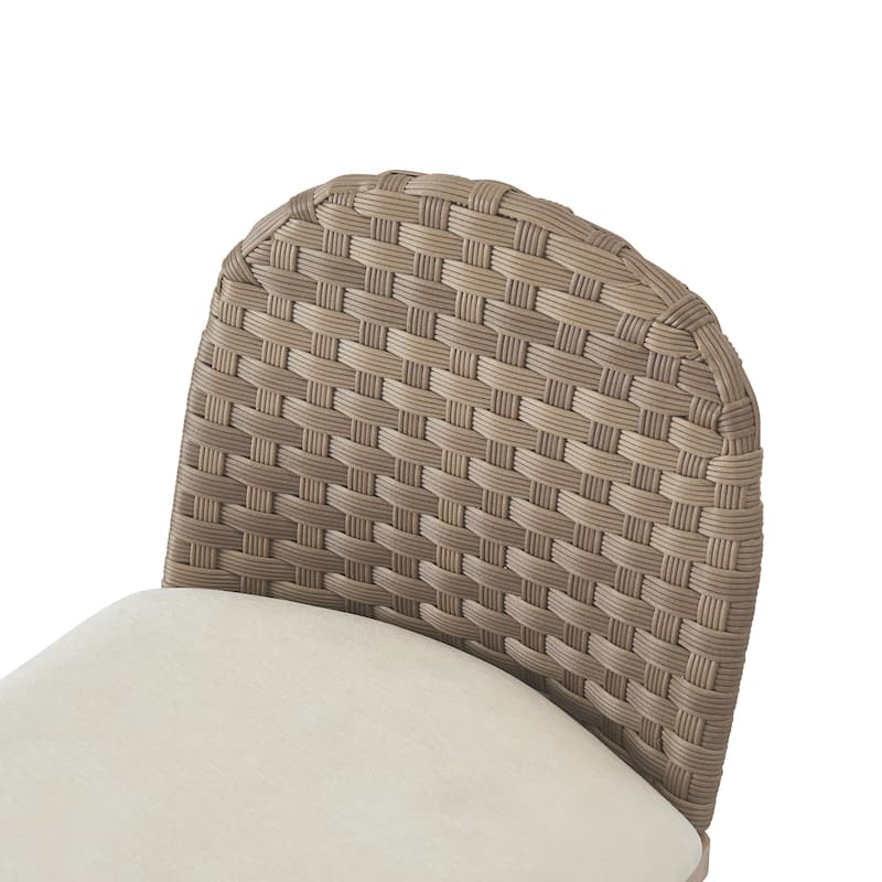 Christopher Knight Home - Isolde Farmhouse Upholstered Armless Barstool in Iron & Rattan (Set of 2)