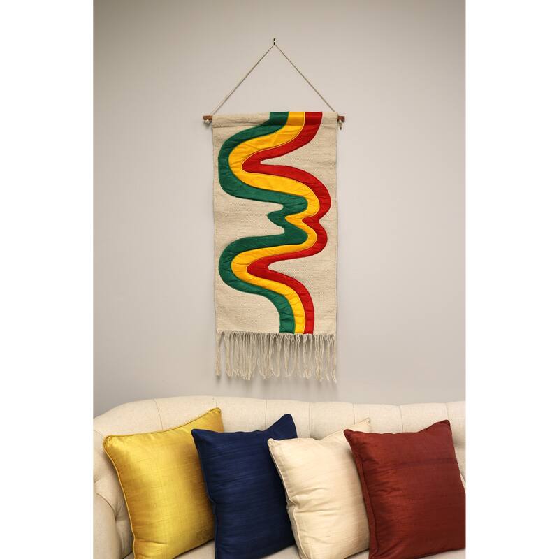 Home&Manor Large Abstract Macrame Wall Hanging