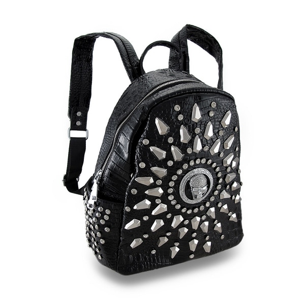 black studded backpack purse