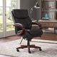 preview thumbnail 3 of 29, La-Z-Boy Bellamy Executive Leather Office Chair with Memory Foam Cushions, Solid Wood Arms and Base, Waterfall Seat Edge