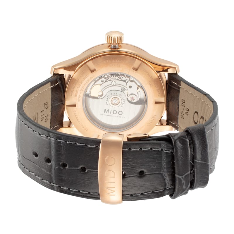 Mido Women's Multifort 31mm Mother-of-Pearl Dial Leather Automatic Watch - Black - One Size