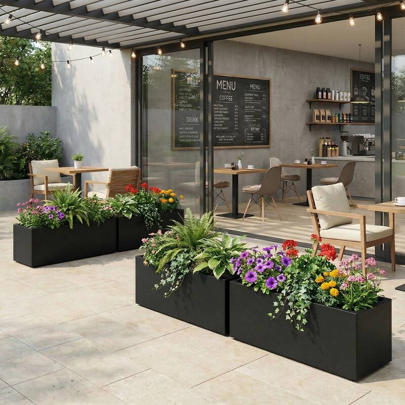 Metal Planters for Outdoor Plants Planter Box