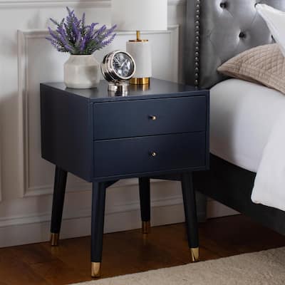SAFAVIEH Dobrita Mid-Century Modern 2-Drawer Nightstand