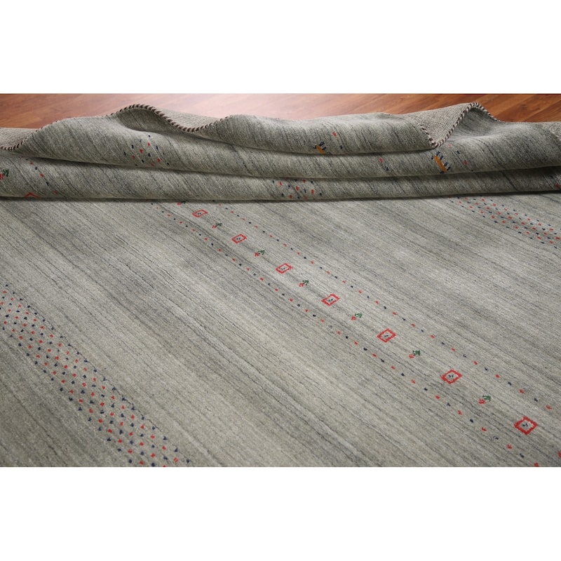 Tribal Gabbeh Area Rug Hand-Knotted Wool Carpet - 8'4"x 9'8"