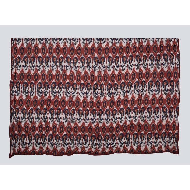 Timbergirl cotton handprinted red tribal quilt with 2 shams