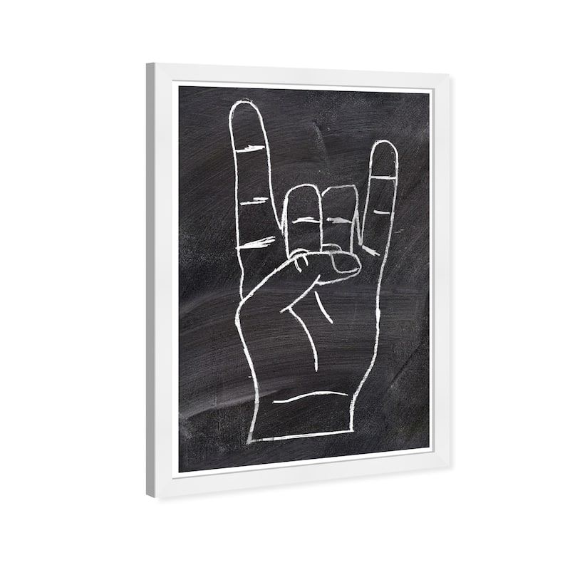Wynwood Studio 'Rock On' Symbols and Objects Black Wall Art Framed Print