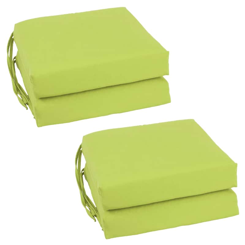 16-inch Square Indoor Twill Chair Cushions (Set of 2 or 4) - 16 x 16 - Set of 4 - Mojito Lime
