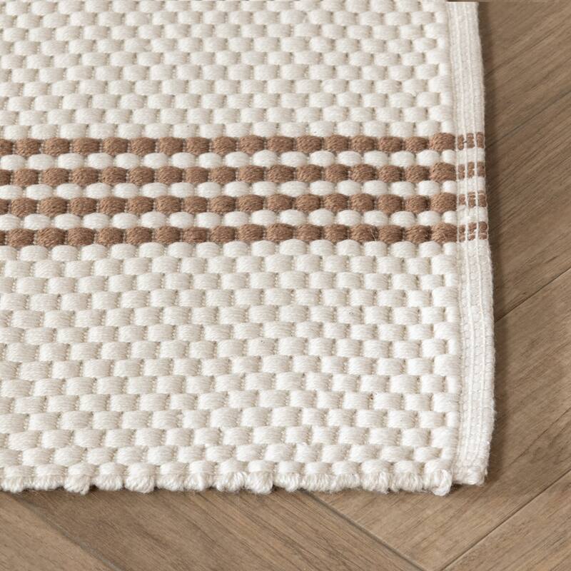Villa by Classic Home Sorrento Handwoven Performance Stripe Fabric Rug