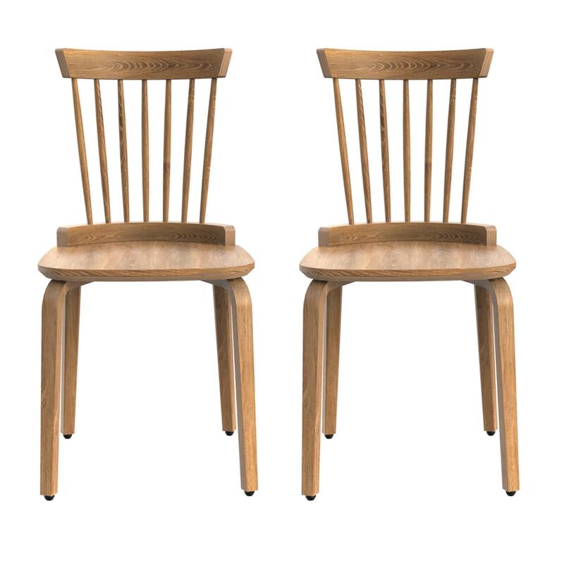 Dining Chairs Set of 2, Farmhouse Wooden Spindle Back Kitchen Chairs Solid Wood Slat Back Windsor Chair (Set of 2)