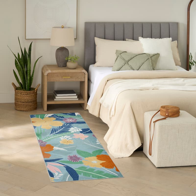 Nourison Suncoast Indoor/Outdoor Floral Area Rug.