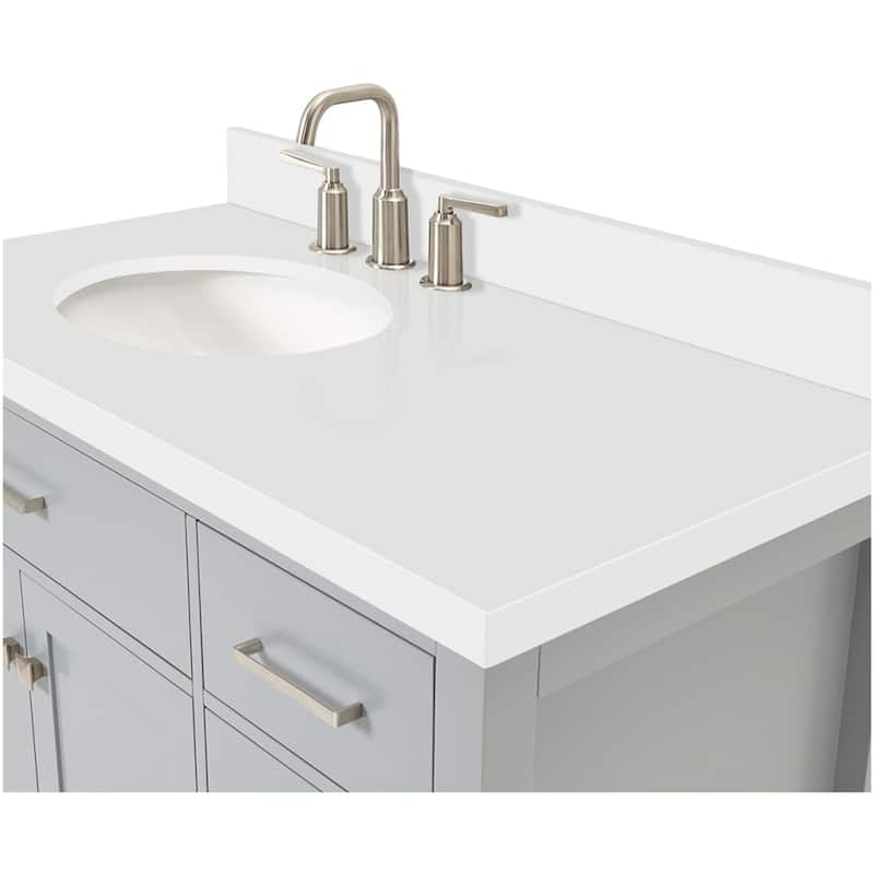 Ariel H043SLWQOVO Bristol 43" Free Standing Single Basin Vanity Set