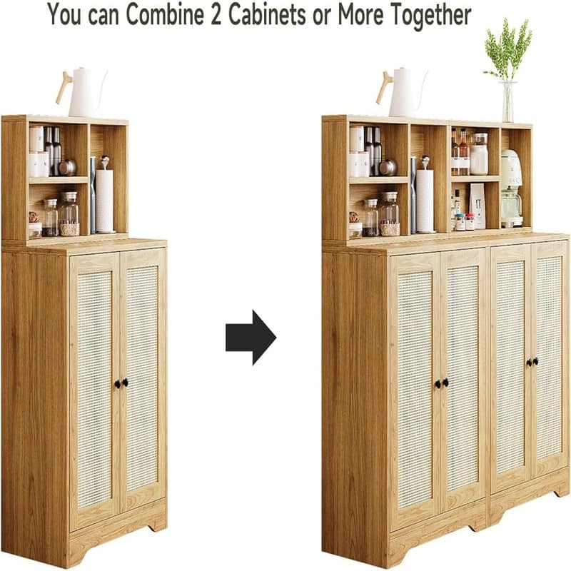 2 Doors Accent Sideboard Cabinet - 15"D x 27.56"W x 47.24"H