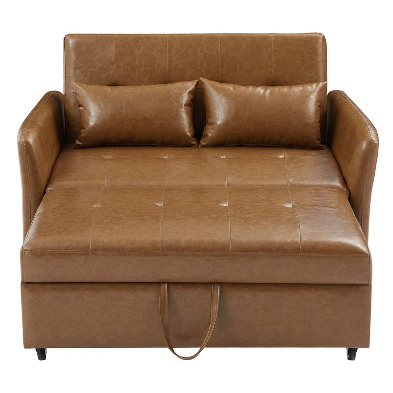 Convertible Sleeper Sofa Bed, 3-in-1 Adjustable Sofa Bed with USB Ports, Upholstered Loveseat Sofa with Armrest