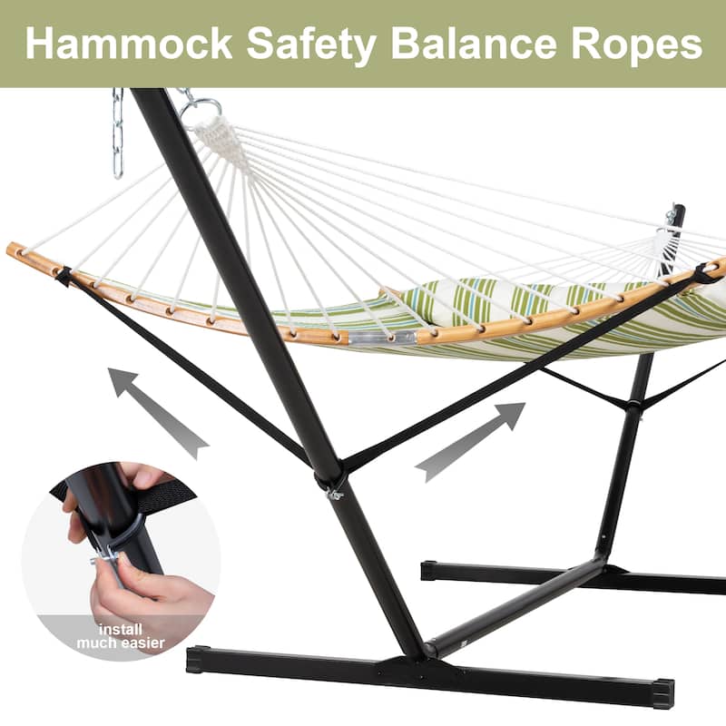 2-person Outdoor Hammock with Stand & Pillow