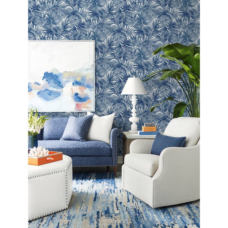 Lillian August Cordelia Tossed Palms Embossed Vinyl Unpasted Wallpaper
