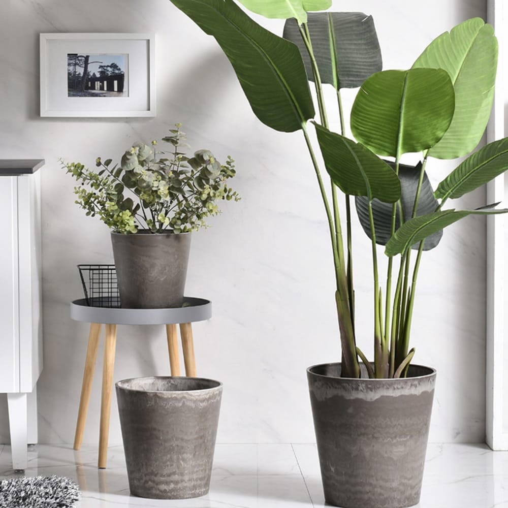 Mindful Pots 6 inch Plant Pot for Indoor Plants, Durable & Sturdy Fiberstone Ceramic Large Planter