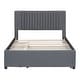 preview thumbnail 12 of 16, Full Size Upholstered Platform Bed with 2 Drawers and 1 Twin Size Trundle, Classic Headboard Design