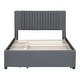 preview thumbnail 8 of 30, Full Size Upholstered Platform Bed with 2 Drawers