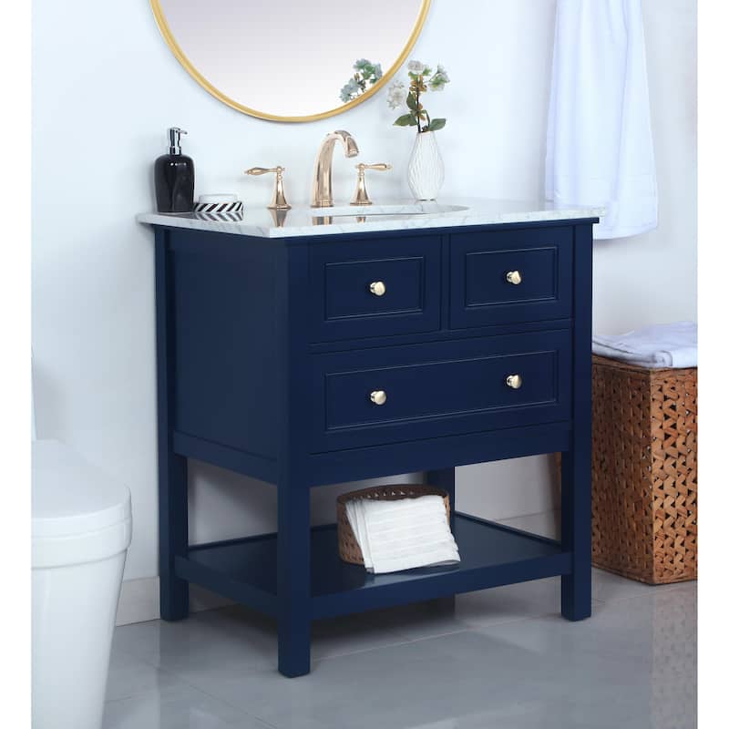 Grand 19 - 30 Inch Single Bathroom Vanity - 30 Inches - Blue