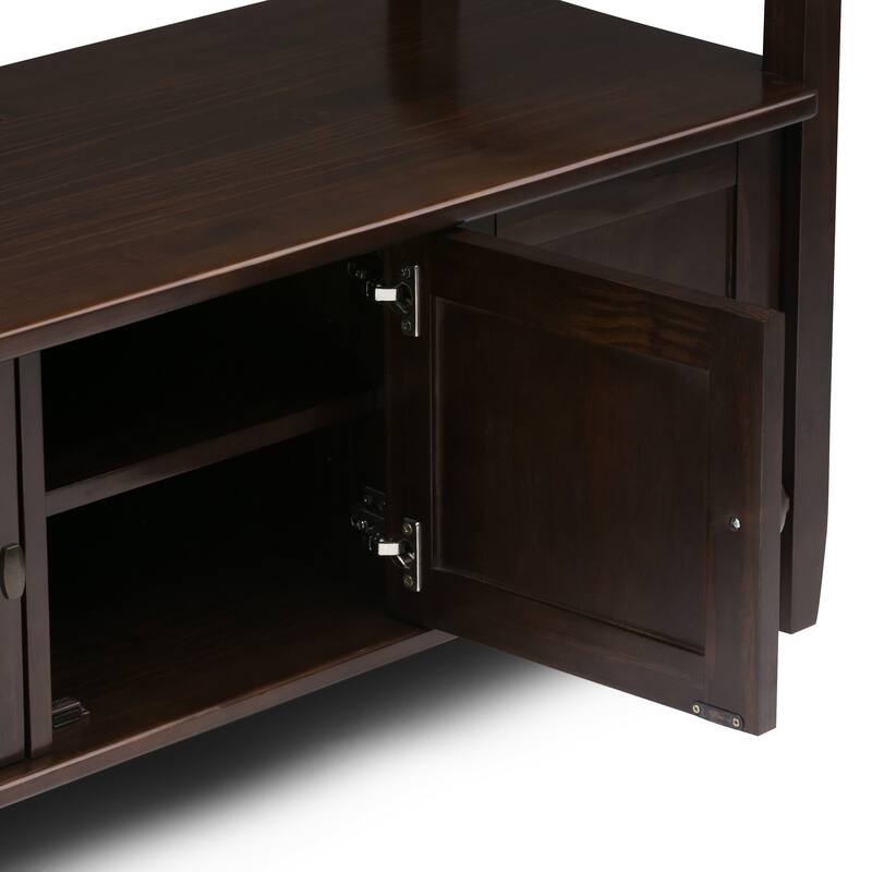 WYNDENHALL Norfolk Solid Wood 44"Wide Storage Bench & 39" Wide Medium Storage Cabinet