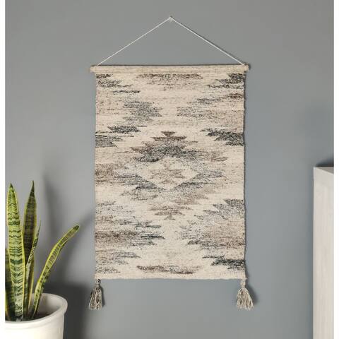 Loominaire Rustic Kilim Wallhanging "Etosha" Hand Woven of Handspun Yarn - 24" x 36"