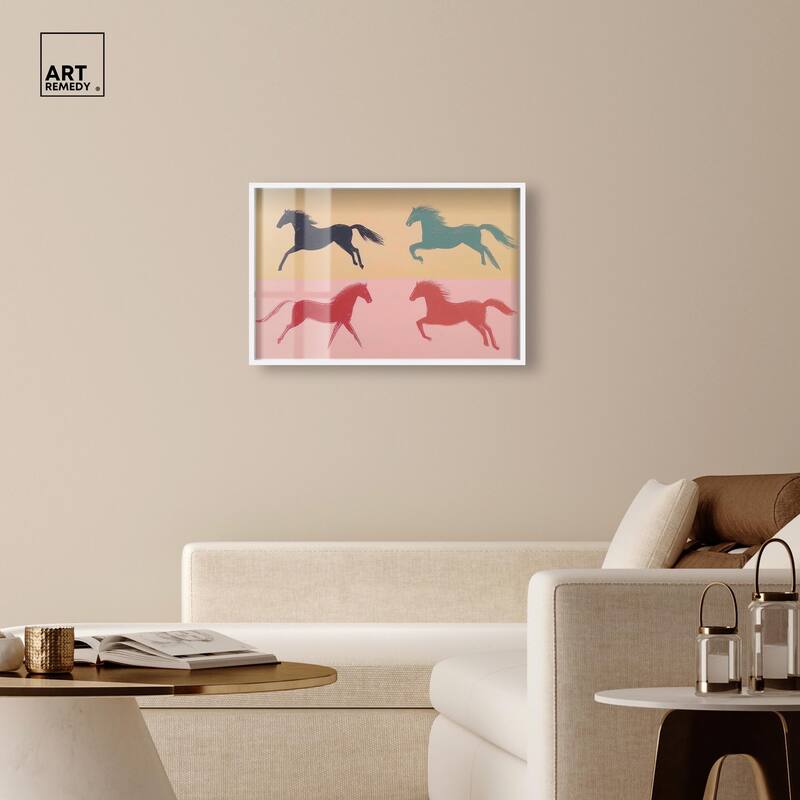 Galloping Quartet Shadowbox by Art Remedy