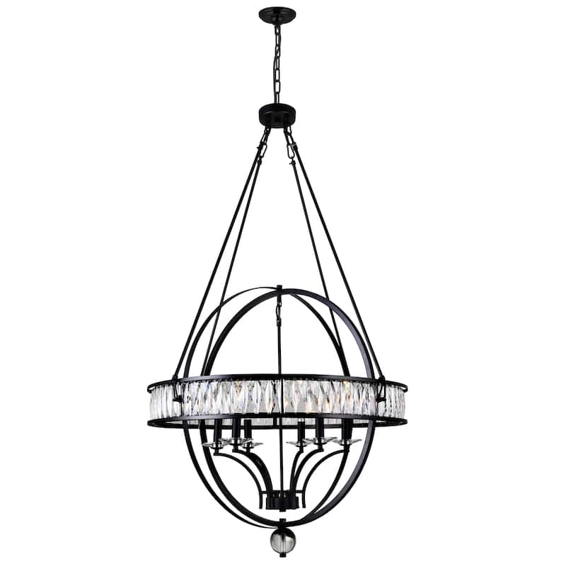 Arkansas 6 Light Chandelier With Black Finish - Black