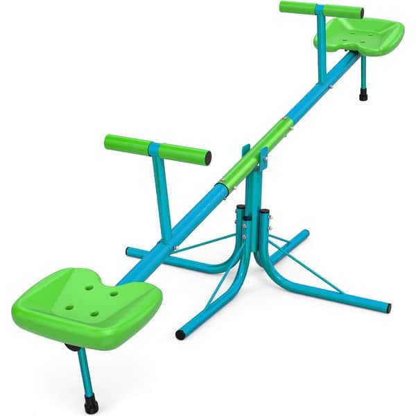 slide 2 of 6, Garden kids Playground Seesaw Steel Outdoor Seesaw 360 Degree Rotation Seesaw Playground Equipment Blue