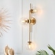 preview thumbnail 2 of 41, Bola Modern Gold 3-Light Chandelier Wall Sconce Textured Glass Bathroom Vanity Light