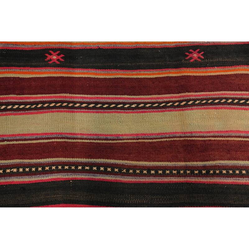 Hand Woven Oriental 100% Wool Carpet Southwestern Tribal Multi-Colored Kilim Area Rug - 5' 11'' X 4' 6''
