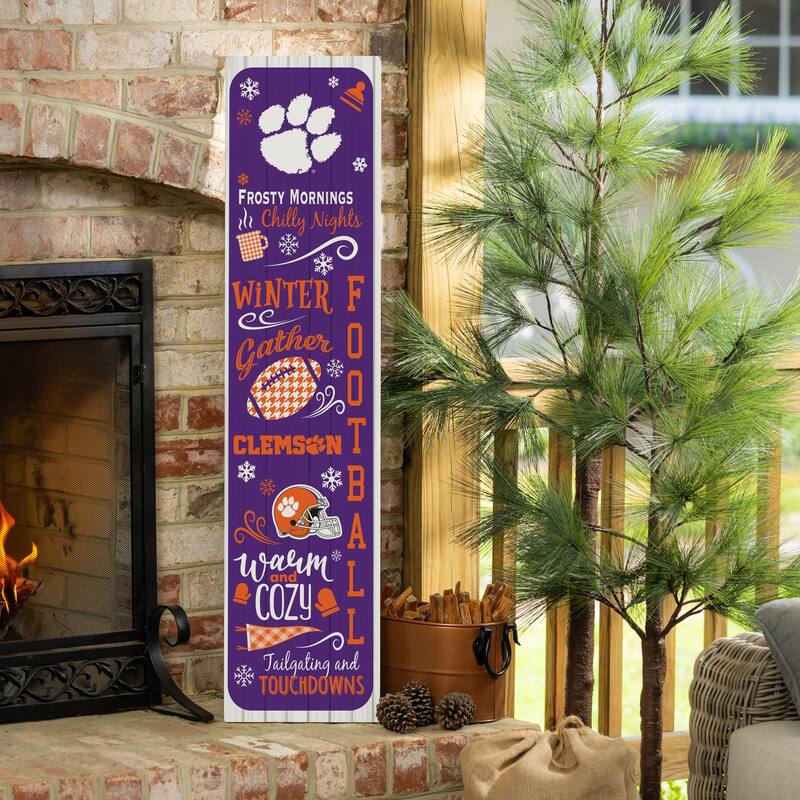 47" Double Sided Seasonal Porch Leaner, Clemson University - 47" x 11.25" - Winter