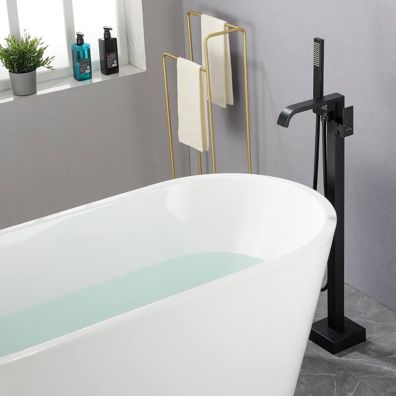 Freestanding Floor Mount Single Handle Bath Tub Filler Bath Tub Faucet
