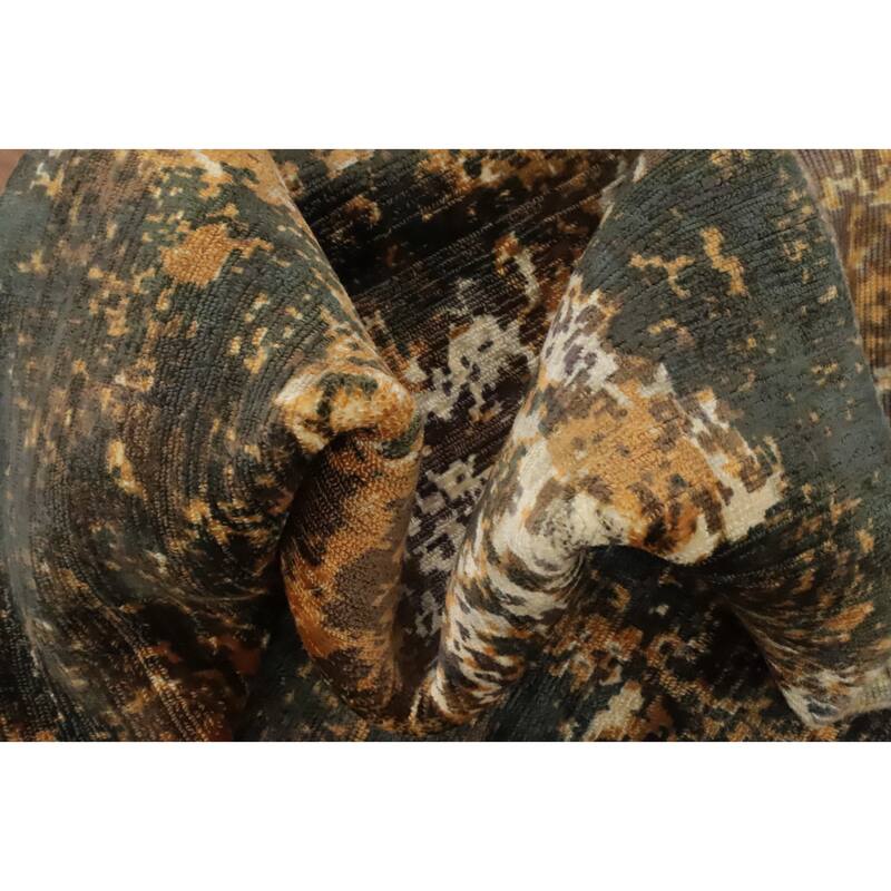 Hand Knotted Oriental Viscose Silk Carpet Modern Abstract Multi-Colored Abstract Area Rug - 7' 11'' X 4' 10''