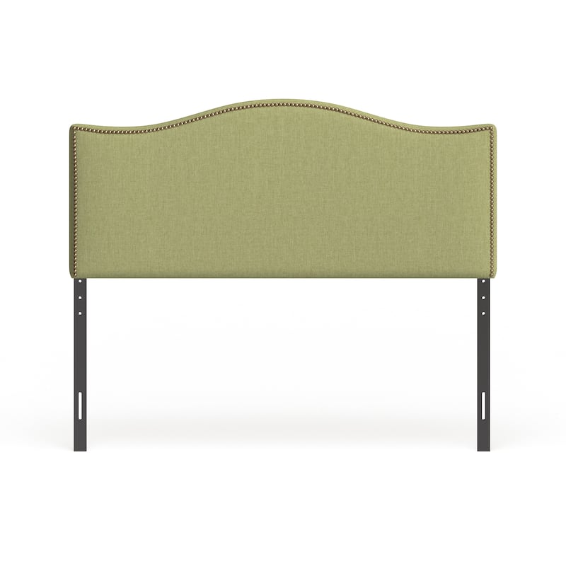 Curl Queen Nailhead Upholstered Headboard