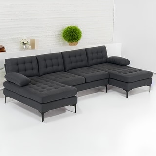 Dark Gray U-shaped Sectional Sofa